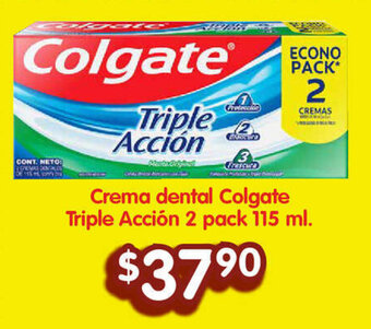 Crema dental Colgate Triple Acción 2 pack 115 ml.