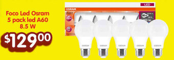 Foco Led Osram 5 pack led A60 8.5 W