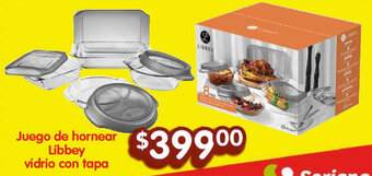 Juego de hornear Libbey vidrio con tapa