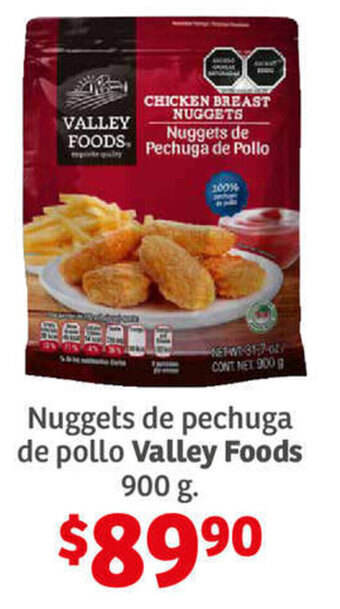 Mega Soriana Nuggets de pechuga de pollo Valley Foods 900 g. oferta