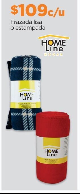 Chedraui Frazada lisa o estampada home line oferta