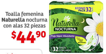 Naturella Toalla femenina nocturna naturella con alas 32 piezas