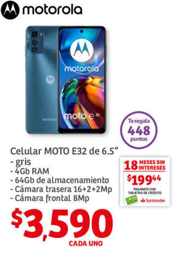 motorola Celular MOTO E32 de 6.5"