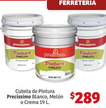 Precíssimo Cubeta de Pintura Blanco, Melón o Crema 19 L.