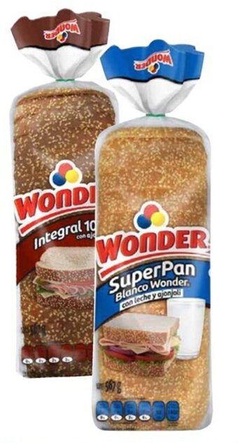 Soriana Súper Wonder Pan con ajonjolí o con leche 567 g. oferta