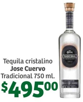 Jose Cuervo Tequila cristalino  Tradicional 750 ml.