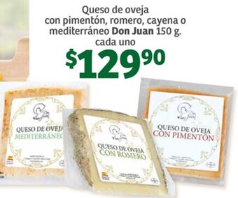 Don Juan Queso de oveja con pimentón, romero, cayena o mediterráneo 150 g.