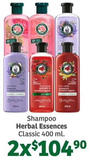 Soriana Súper Herbal Essences Shampoo Classic 2x400 ml. oferta