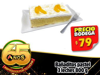 Bodega Aurrerá Bañaditos pastel 3leches 800g oferta