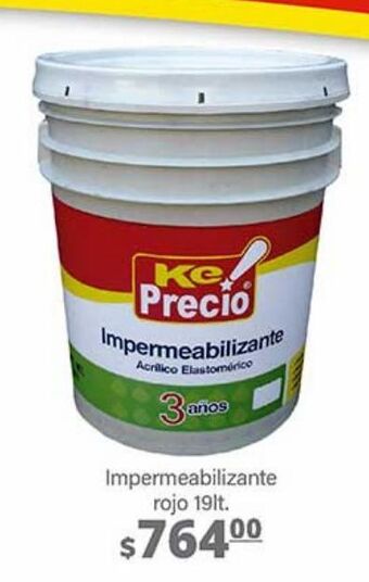 La Comer Impermeabilizante rojo ke precio 19lt oferta