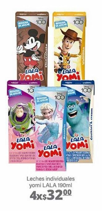 La Comer Leches individuales yomi lala 190ml x 4 oferta