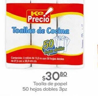 Fresko Toalla de papel ke precio 50 hojas dobles 3pz oferta
