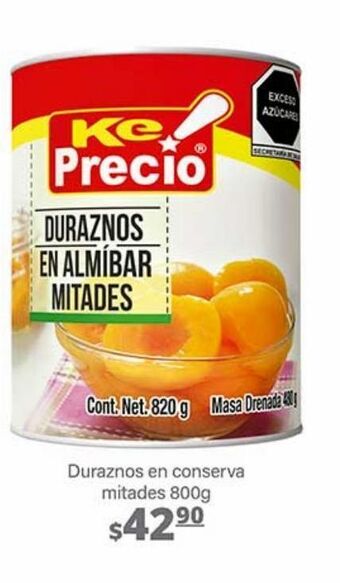Duraznos en conserva en mitades 800g