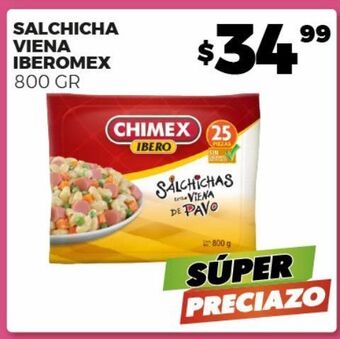 Merco Salchicha viena iberomex 800gr oferta