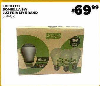 Foco led bombilla 9w luz fría my brand 3 pack