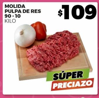 Merco Molida pulpa de res 90 - 10 kilo oferta