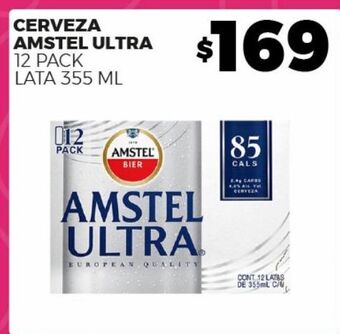Merco Cerveza amstel ultra 12 pack lata 355ml oferta