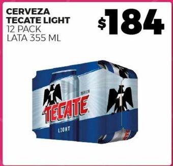 Merco Cerveza tecate light 12 pack lata 355ml oferta