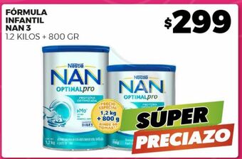 Formula infantil nan 3 1,2kilos+ 800gr