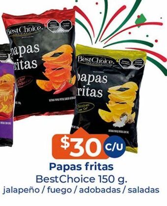 Tiendas Neto Papas fritas best choice 150g jalapeño/ fuego/ adobadas/ saladas oferta