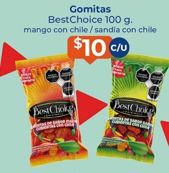 Gomitas best choice 100g mango con chile/ sandia con chile