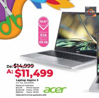 Office Depot Laptop acer oferta