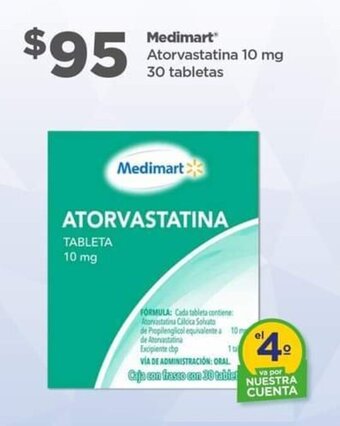 Bodega Aurrerá Medimart Atorvastatina 10 mg oferta