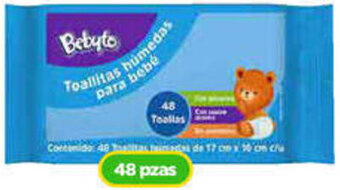 Bodega Aurrerá Bebyto Toallitas humedas para bebé 48 pzas oferta