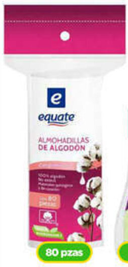 Bodega Aurrerá Equate ALMOHADILLAS DE ALGODON 80 pzas oferta