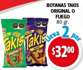 Farmacias Guadalajara BOTANAS TAKIS ORIGINAL O FUEGO 80 gr oferta