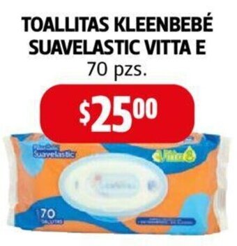 Farmacias Guadalajara TOALLITAS KLEENBEBÉ SUAVELASTIC VITTA E 70 pzs oferta