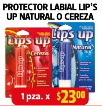 Farmacias Guadalajara PROTECTOR LABIAL LIP'S UP NATURAL O CEREZA oferta