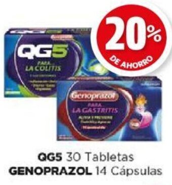 QG5 30 Tabletas o GENOPRAZOL 14 CápsulaGenoprazol