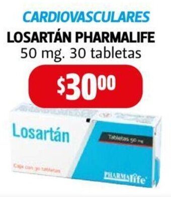 Farmacias Guadalajara LOSARTÁN PHARMALIFE 50 mg oferta