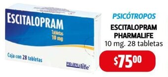 Farmacias Guadalajara ESCITALOPRAM PHARMALIFE 10 mg. oferta