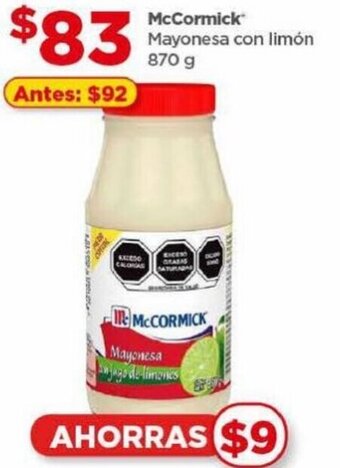 Bodega Aurrerá McCormick Mayonesa con limón 870g oferta