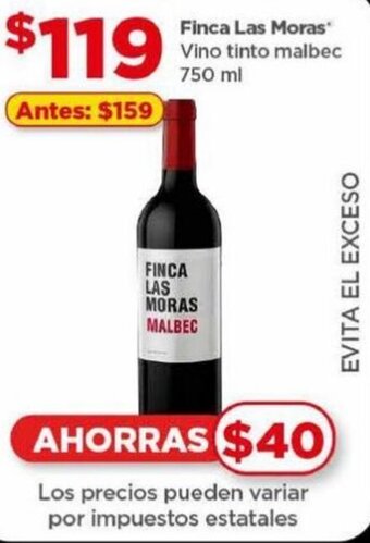 Finca Las Moras Vino tinto malbec 750 ml