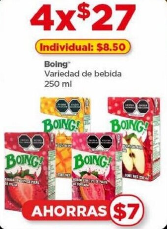 Bodega Aurrerá Boing Variedad de bebida 4x250ml oferta