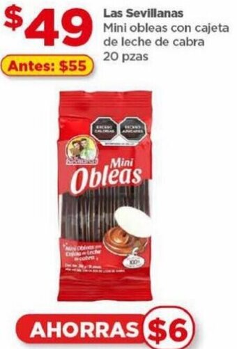 Las Sevillanas Mini obleas con cajeta de leche de cabra 20 pzas