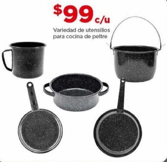 Variedad de utensilios para cocina de peltre