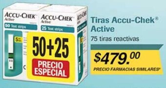 Farmacias Similares Tiras Accu-Chek Active 75 tiras reactivas oferta