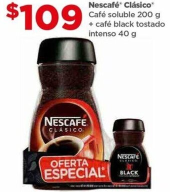 Bodega Aurrerá Nescafé Clásico Café soluble 200 g + café black tostado intenso 40 g oferta
