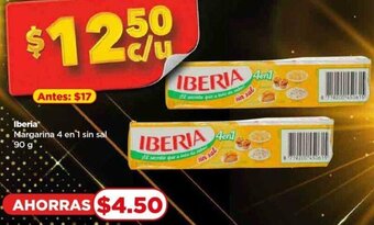 Iberia Margarina 4 en 1 sin sal 90 g