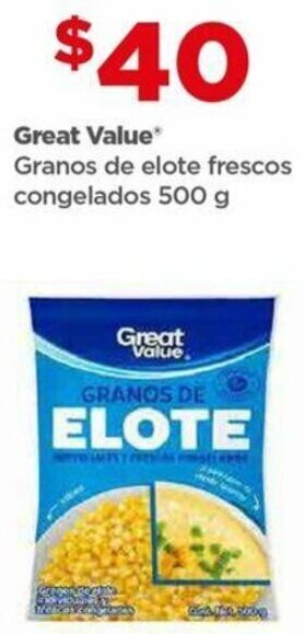 Bodega Aurrerá Great Value Granos de elote frescos congelados 500 g oferta