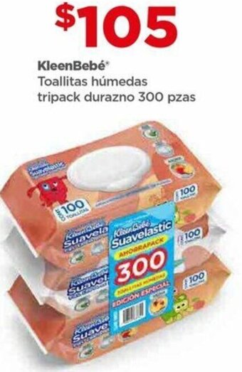 KleenBebé Toallitas húmedas tripack durazno 300 pzas