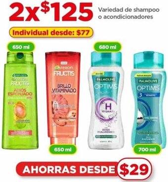 Bodega Aurrerá Variedad de shampoo o acondicionadores 650ml oferta