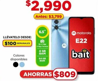 Bodega Aurrerá motorola E22 oferta