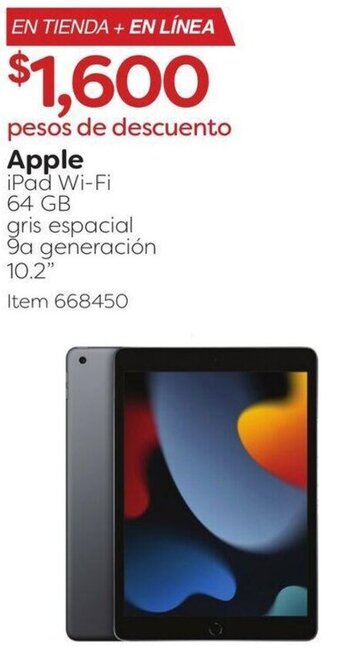 Costco Apple iPad Wi-Fi 64 GB 10.2" oferta