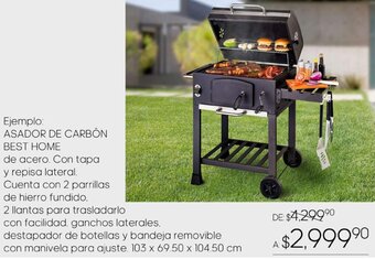 Woolworth ASADOR DE CARBÓN BEST HOME 103 x 69.50 x 104.50cm oferta