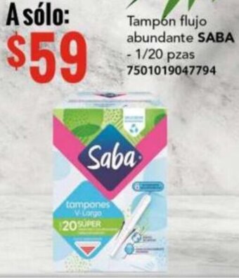 City Club SABA Tampon flujo abundante 20pzas oferta